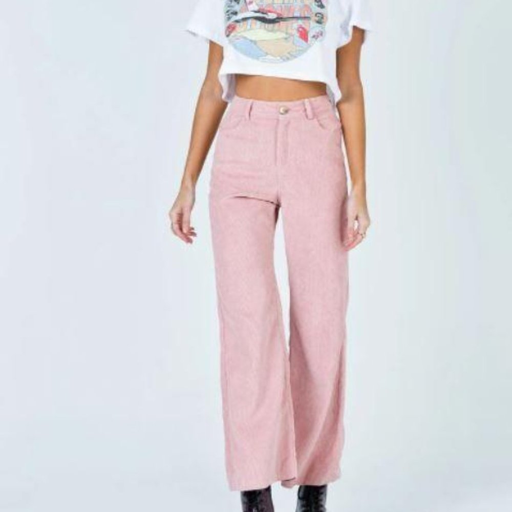 Princess Polly corduroy DURAS PINK straight leg pa